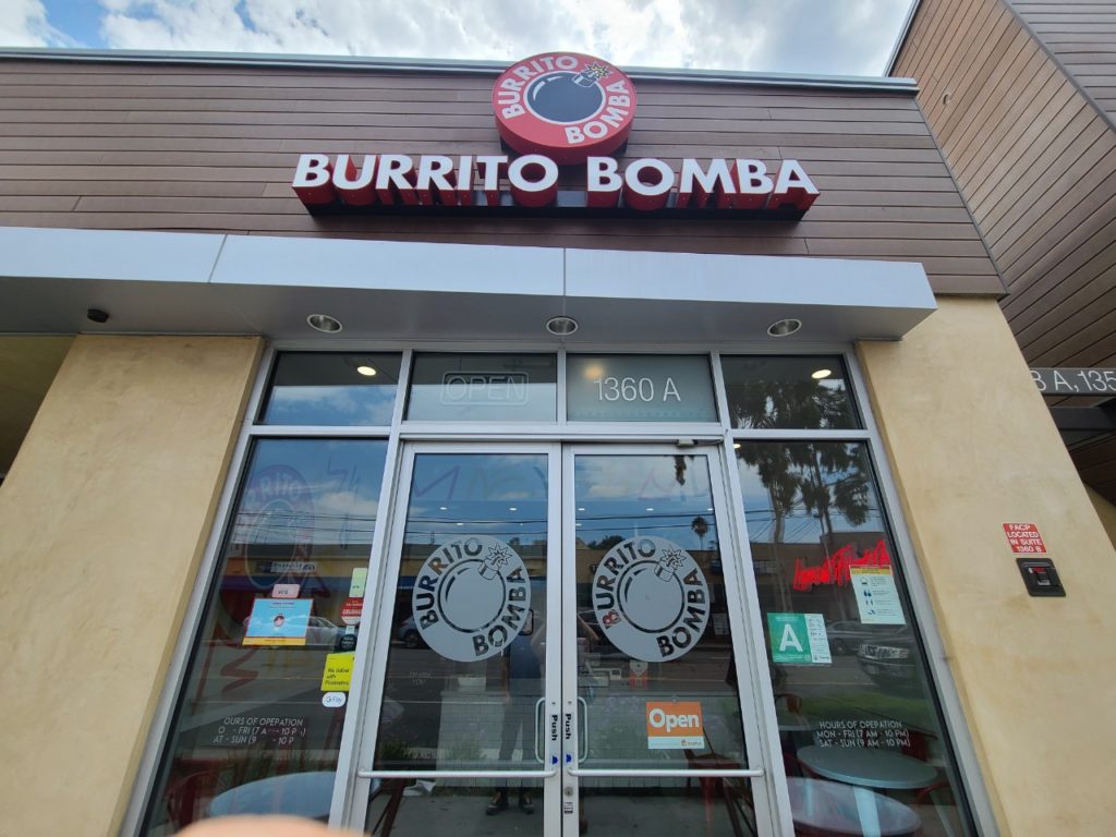 Entrance of Burrito Bomba Glendale