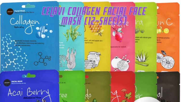 Celavi Collagen Facial Face Mask (12-Sheets)